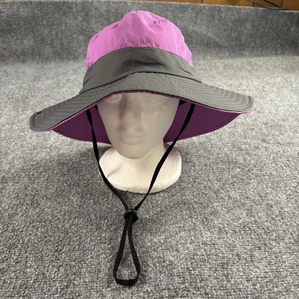 SunShade Hat Women's Purple Gray Wide Brim Sun Outdoor Hiking Boho Gorpcore